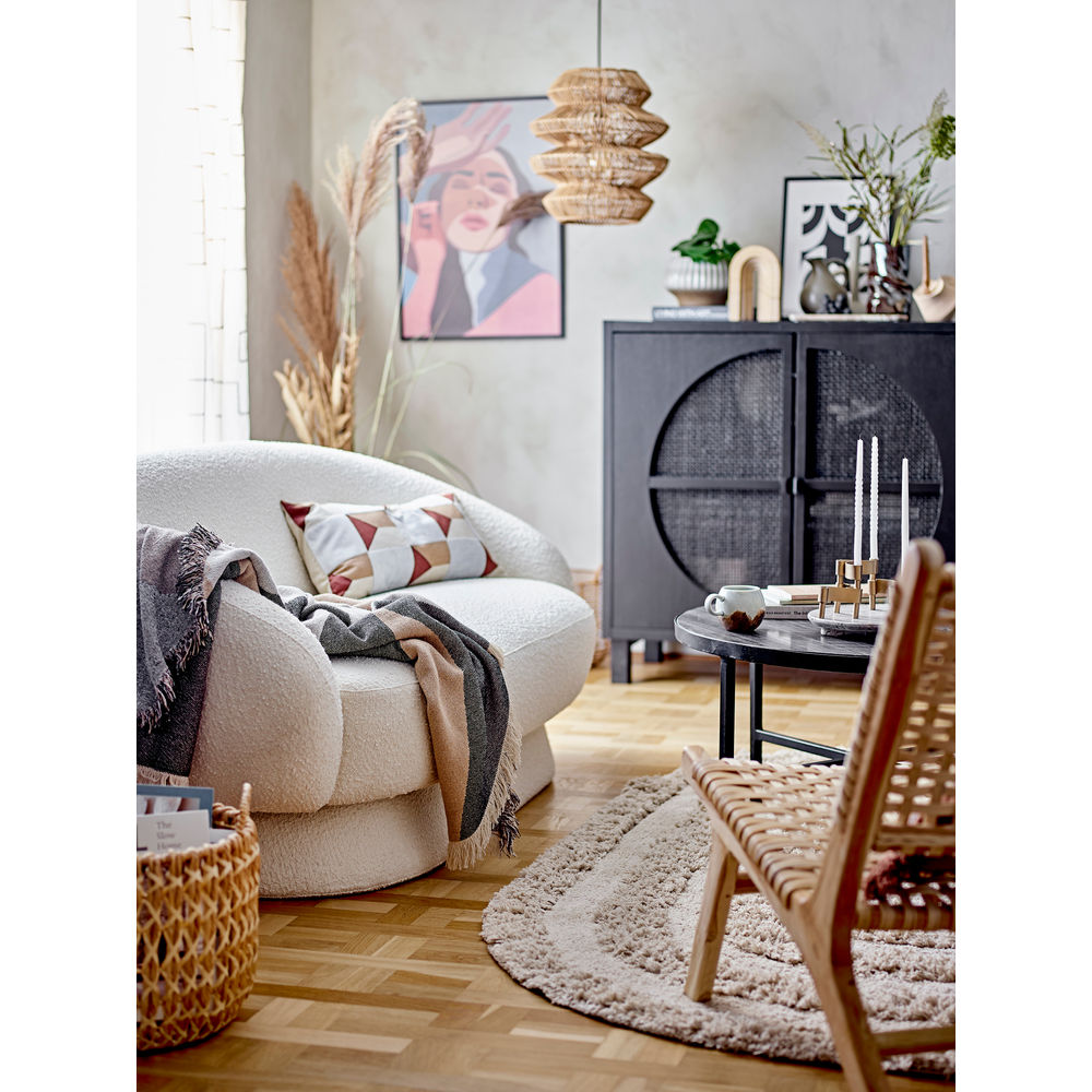Blooming ville Mono Illustration mit Rahmen, Schwarz, Kiefer