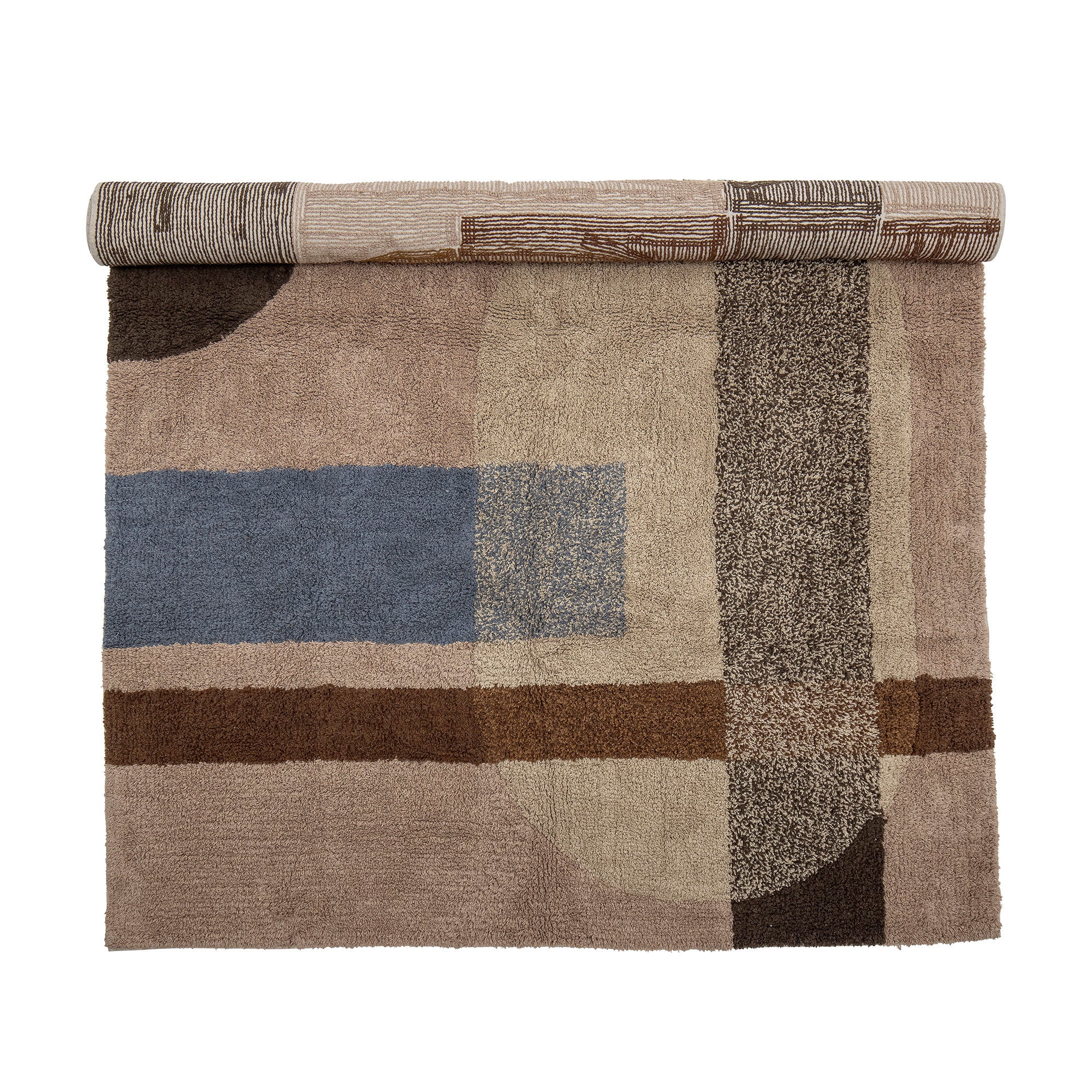 Bloomingville Tapis Zofia, Marron, Coton