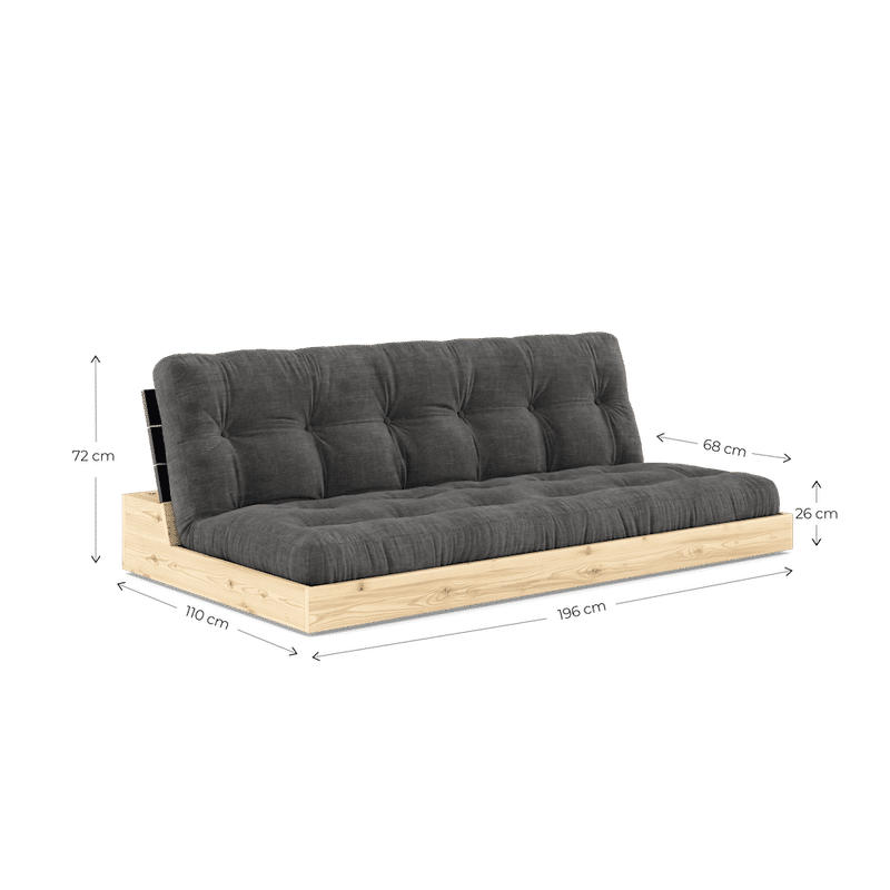 Karup Design BASE KLARE LACKIERT W. 5-Schicht GEMISCHTE MATRATZE CHARCOAL