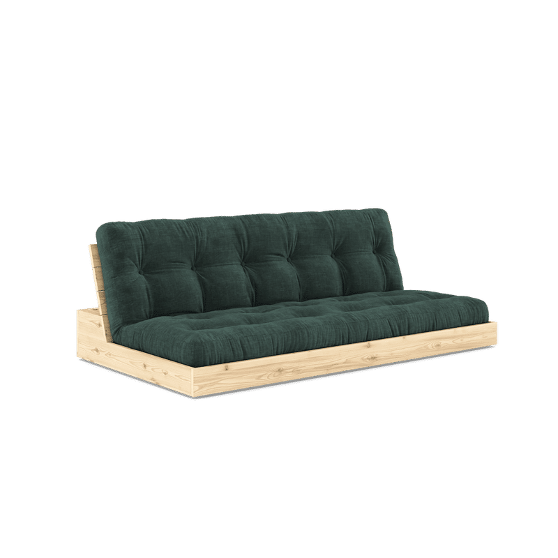 DESIGN BASE CLAIR LAQUÉ W. MATELAS MIXTE 5 COUCHES ALGUE