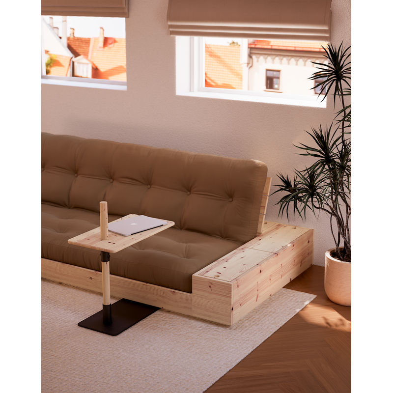 DESIGN BASE CLAIR LAQUÉ W. MATELAS MIXTE 5 COUCHES ALGUE