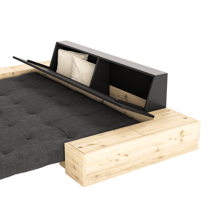 Karup Design SOMMIER LAQUÉ CLAIR AVEC MATELAS MIXTE 5 COUCHES MIEL