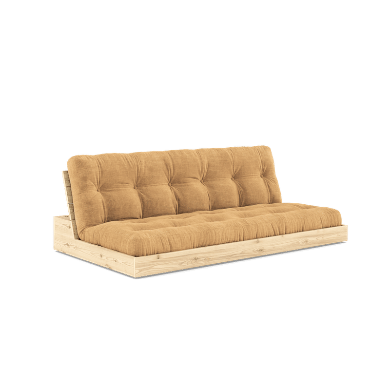 DESIGN BASE CLAIR LAQUÉ W. MATELAS MIXTE 5 COUCHES FUDGE BRUN