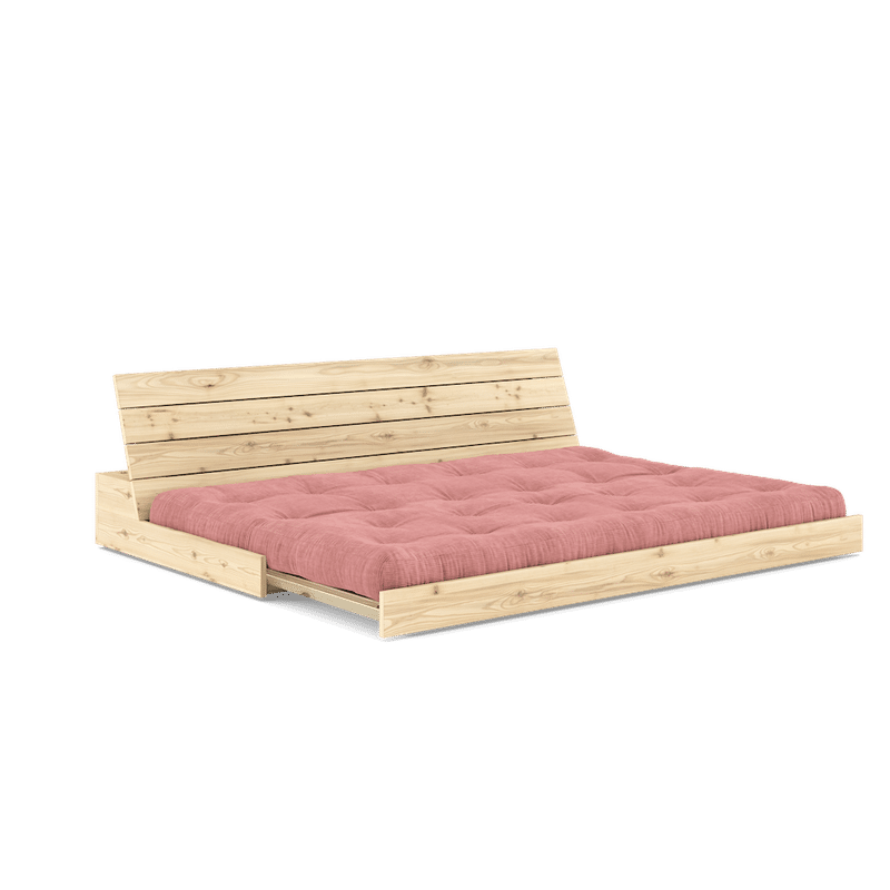 Karup Design BASE CLAIR LAQUE W. MATELAS MIXTE 5 COUCHES SORBET ROSE