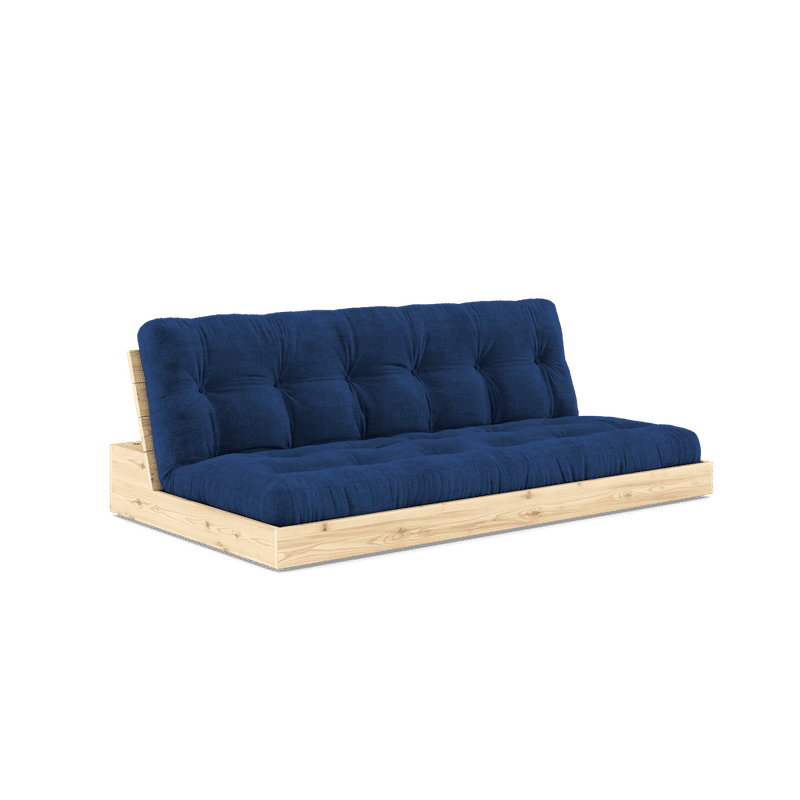 DESIGN BASE CLAIR LAQUÉ W. MATELAS MIXTE 5 COUCHES BLEU ROYAL