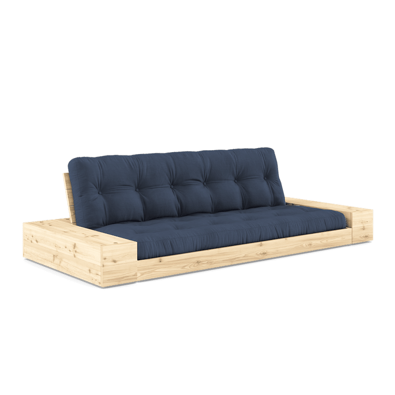 Karup Design BASE CLARO LACADO W. 2 CAJAS CLARAS W. COLCHÓN MIXTO 5 CAPAS NAVY