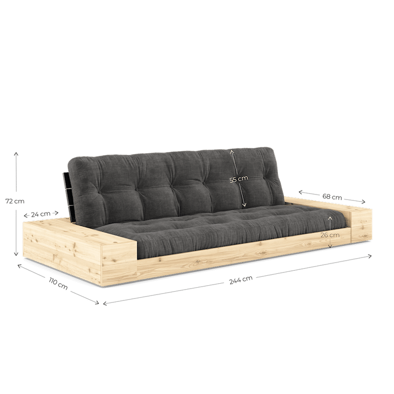 Karup Design BASE CLAIR LAQUE W. 2 SIDEBOXES CLAIR W. MATELAS MIXTE 5 COUCHES MOCCA