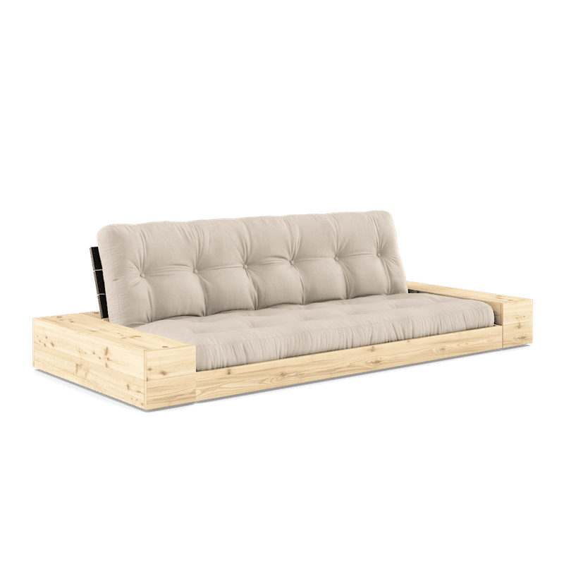 Karup Design BASE NOIR NUIT LAQUÉ W. 2 CÔTÉS LUMINEUX W. 5-INFÉRIEUR MIXTE MATELAS BEIGE