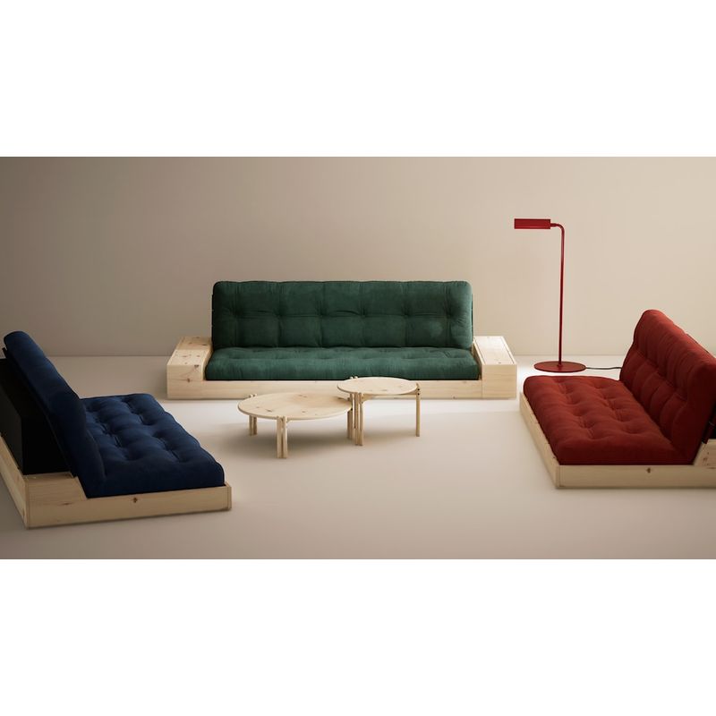 Karup Design BASE POPPY RED LACQUERED W. 2 ZIJKANTEN HELDER W. 5-LAGERS MIXED MATTRESS RUBY RED