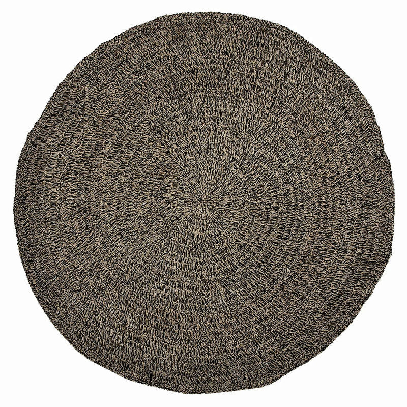 bazarbizar-b2b Le tapis en jonc de mer - noir naturel - 200