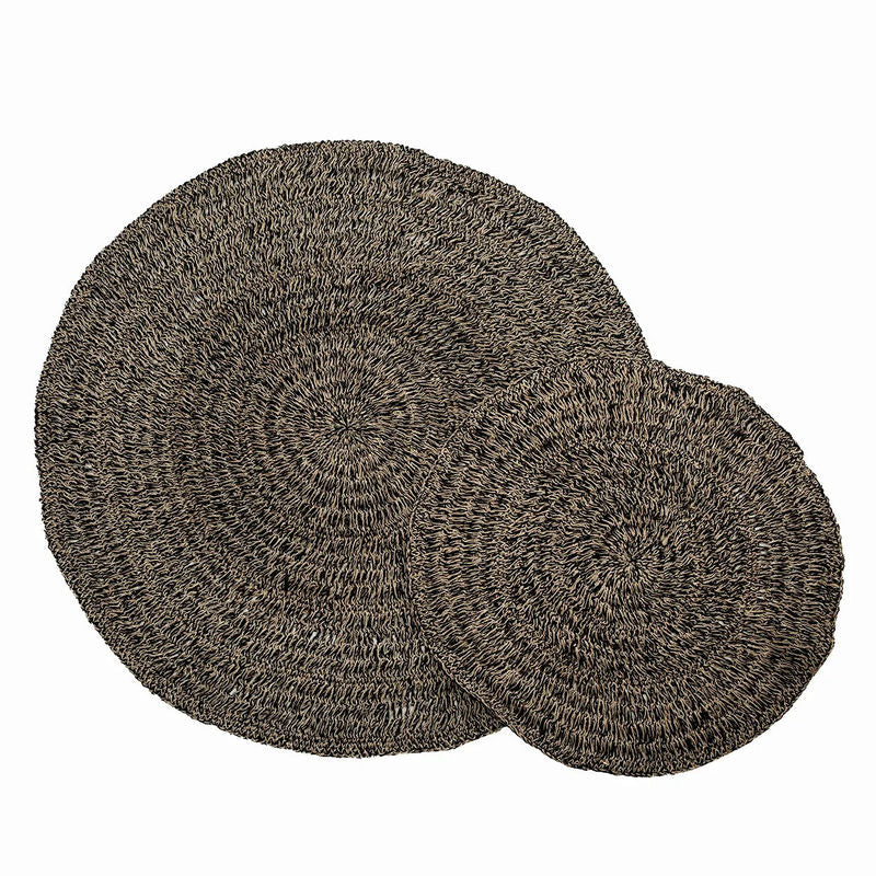 bazarbizar-b2b Le tapis en jonc de mer - noir naturel - 200