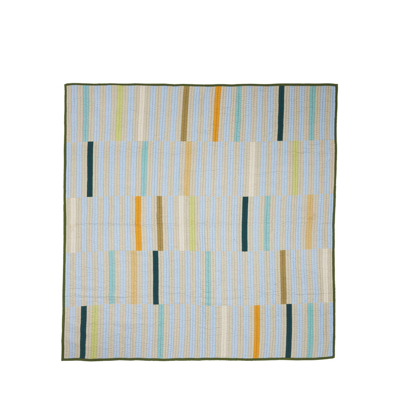 Hübsch Colcha Twist Block 260x260 Verde Oscuro/Multicolor