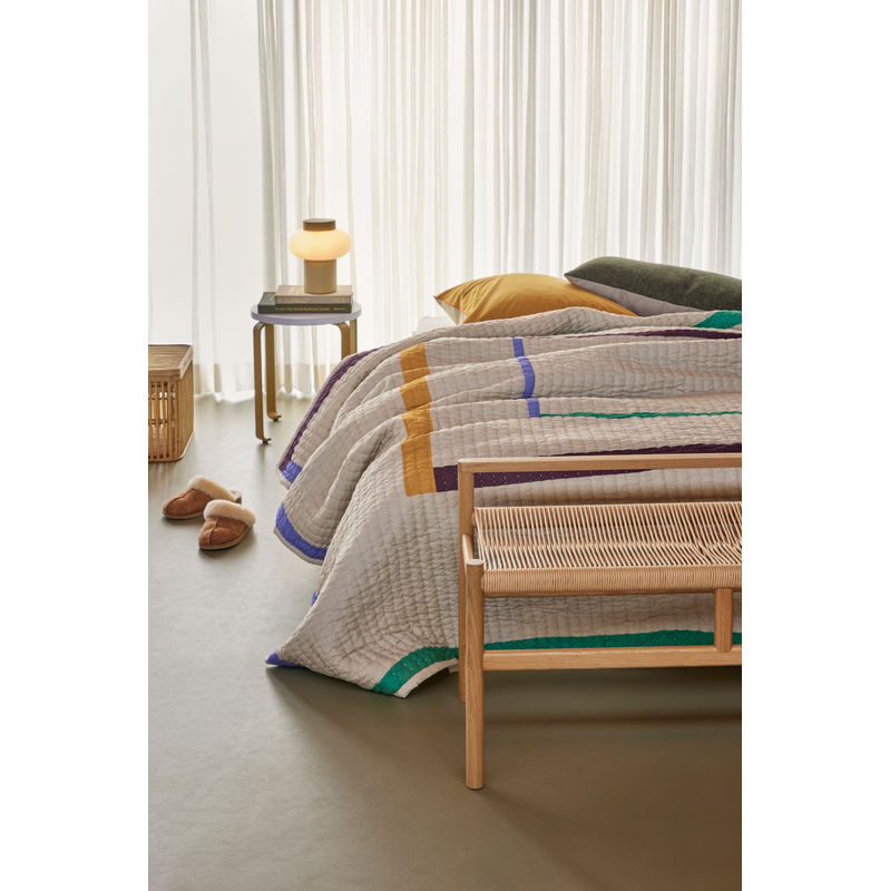 Hübsch Twist Sprei Vierkant 260x260 Zand/Multikleur