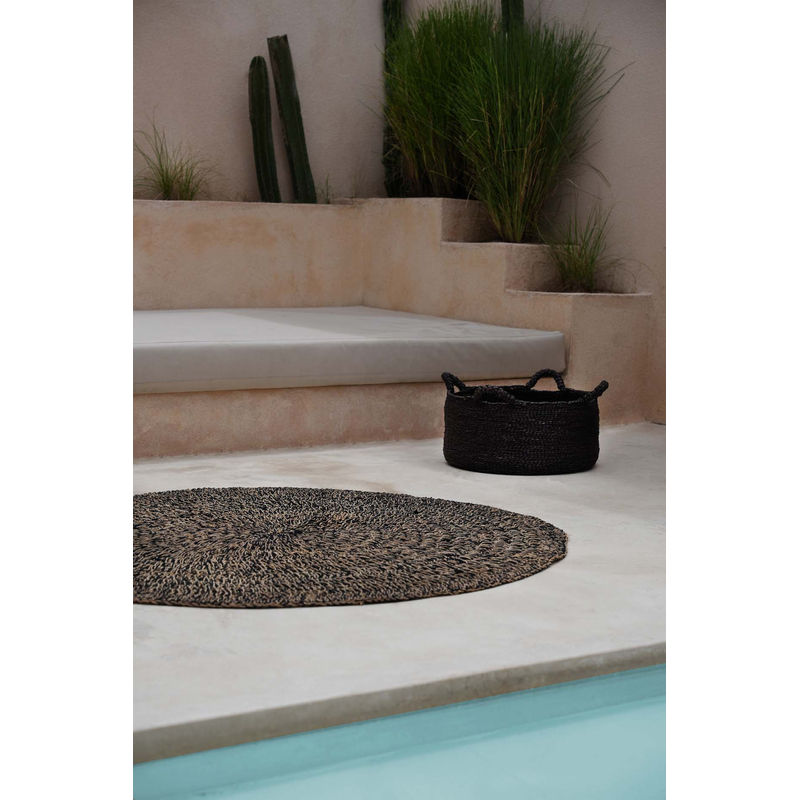 bazarbizar-b2b Le tapis en jonc de mer - noir naturel - 200