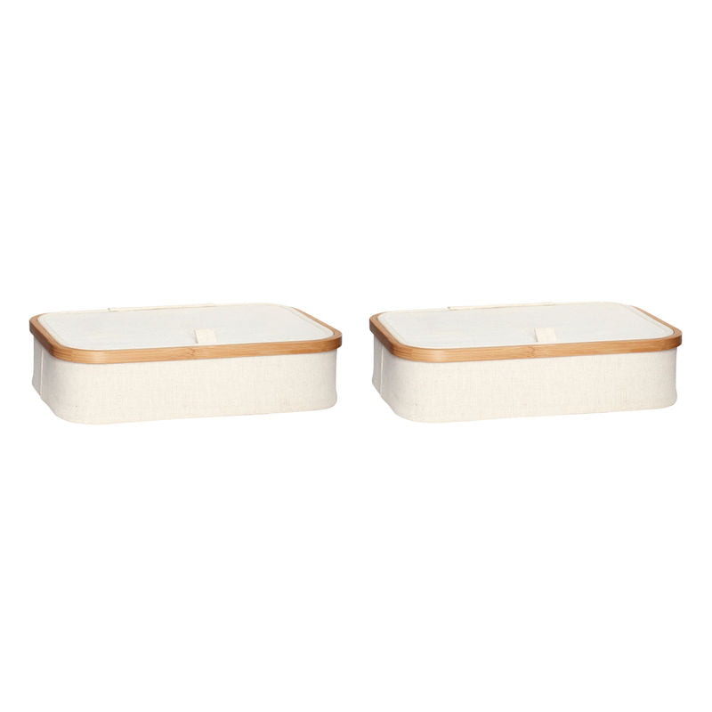 Hübsch Ecru Opbergdozen Beige (set van 2)