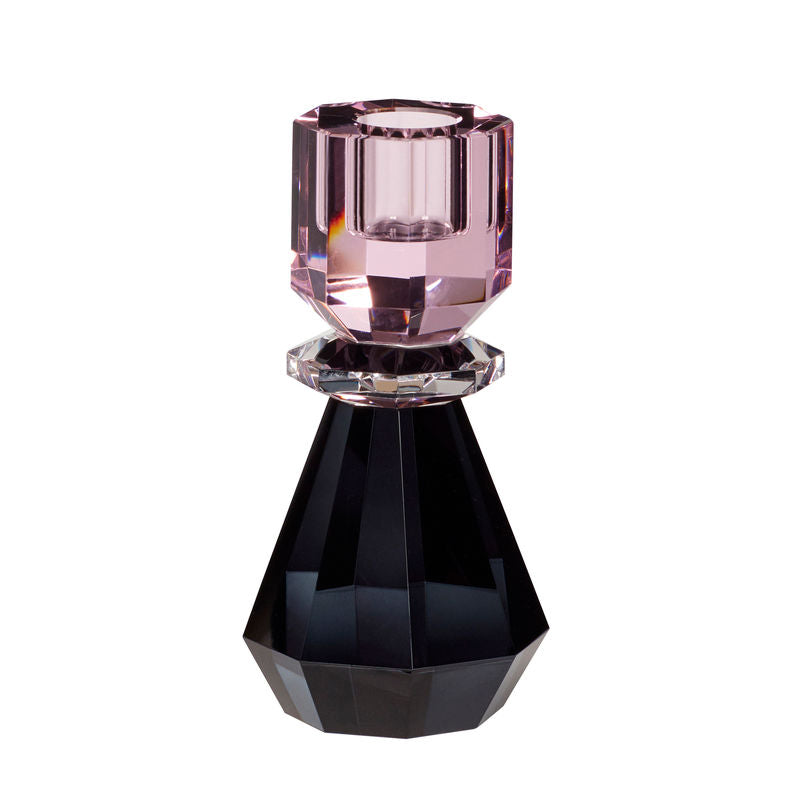 Hübsch Gem Candlestick Rosa Medio/Negro