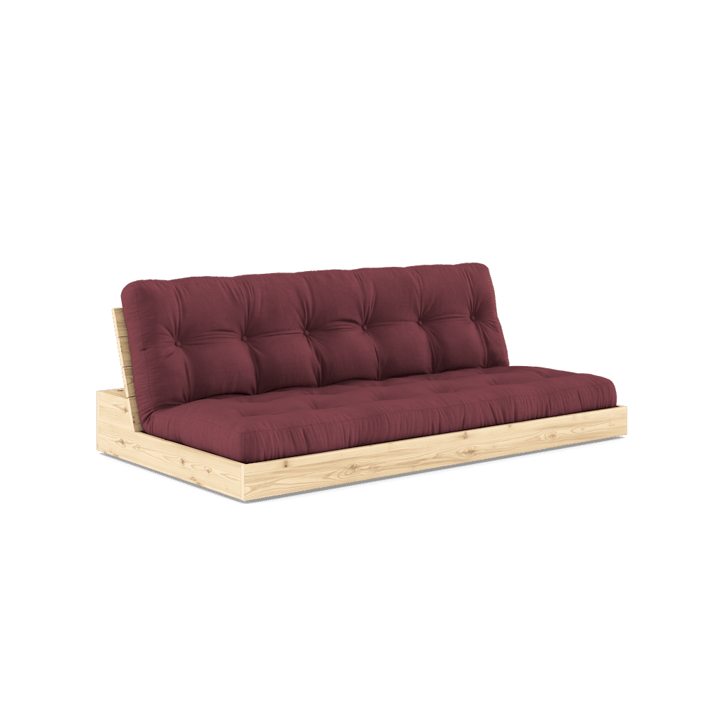 Karup Design BASE CLAIR LAQUE W. MATELAS MIXTE 5 COUCHES BORDEAUX