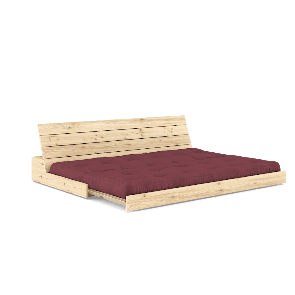 Karup Design BASE CLAIR LAQUE W. MATELAS MIXTE 5 COUCHES BORDEAUX