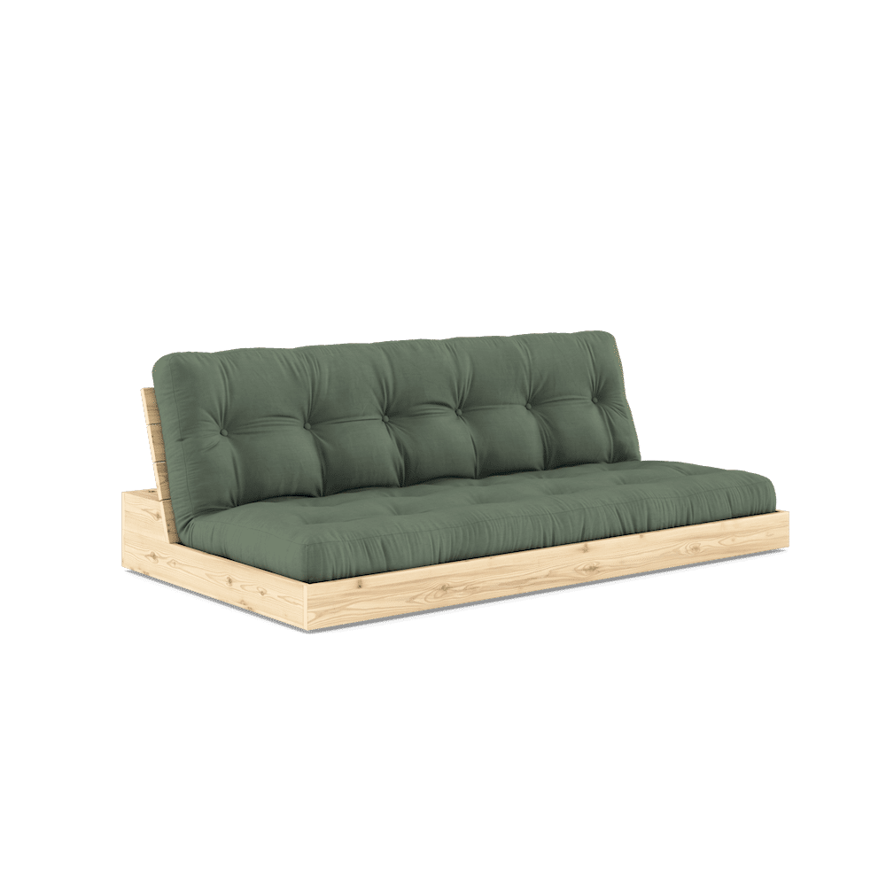 Karup Design BASE CLAIR LAQUE W. MATELAS MIXTE 5 COUCHES VERT OLIVE