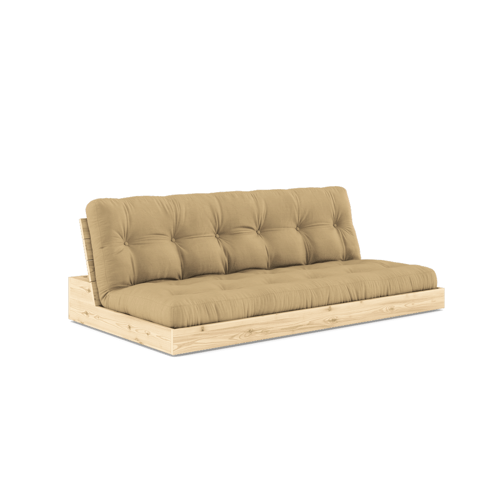 Karup Design BASE CLAIR LAQUE W. MATELAS MIXTE 5 COUCHES BLÉ BEIGE