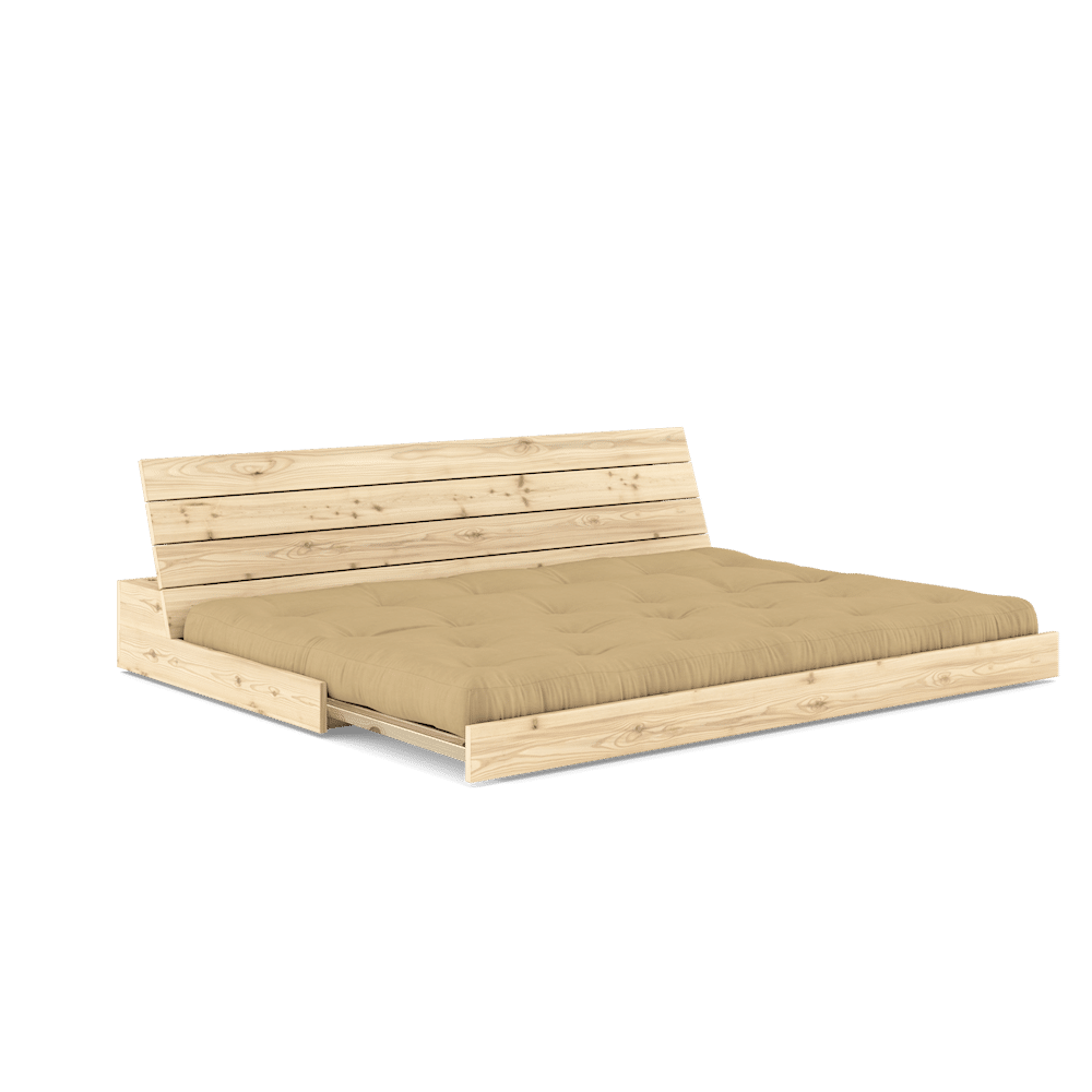 Karup Design BASE CLAIR LAQUE W. MATELAS MIXTE 5 COUCHES BLÉ BEIGE