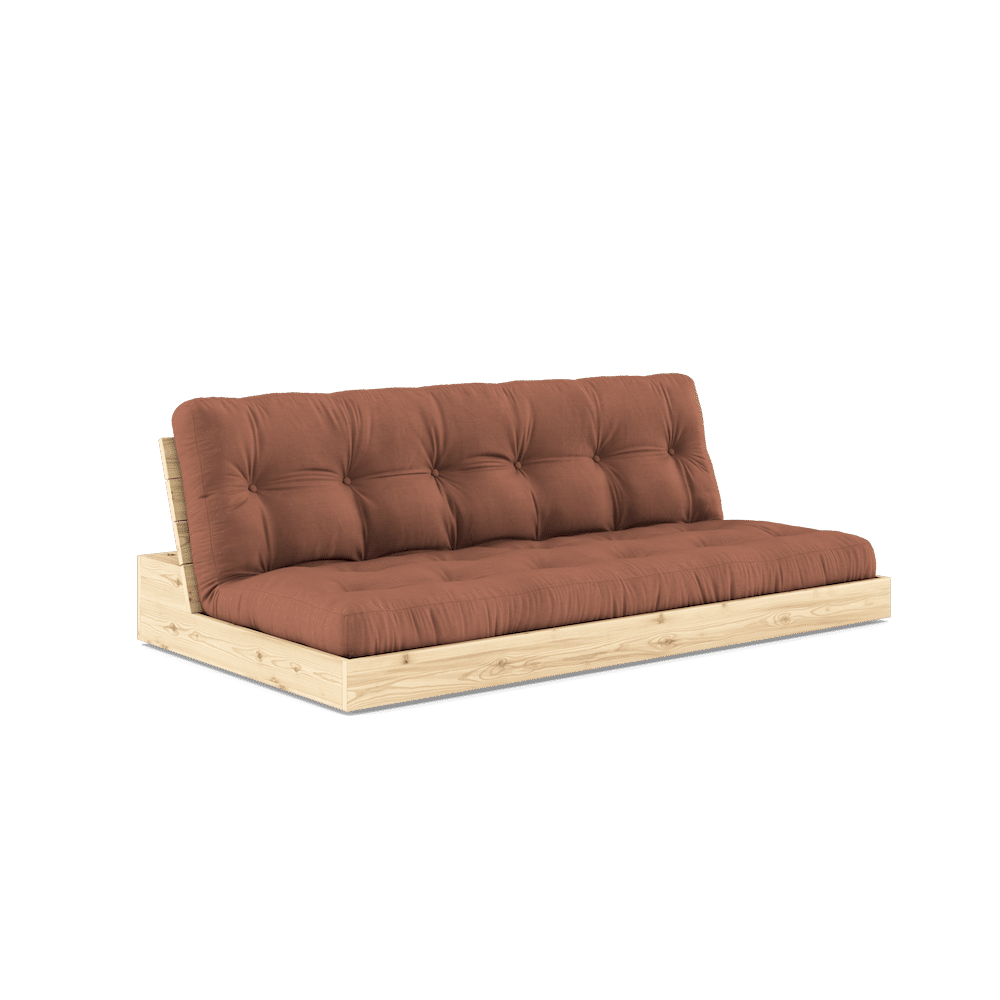 DESIGN BASE CLAIR LAQUÉ W. MATELAS MIXTE 5 COUCHES CLAY BROWN