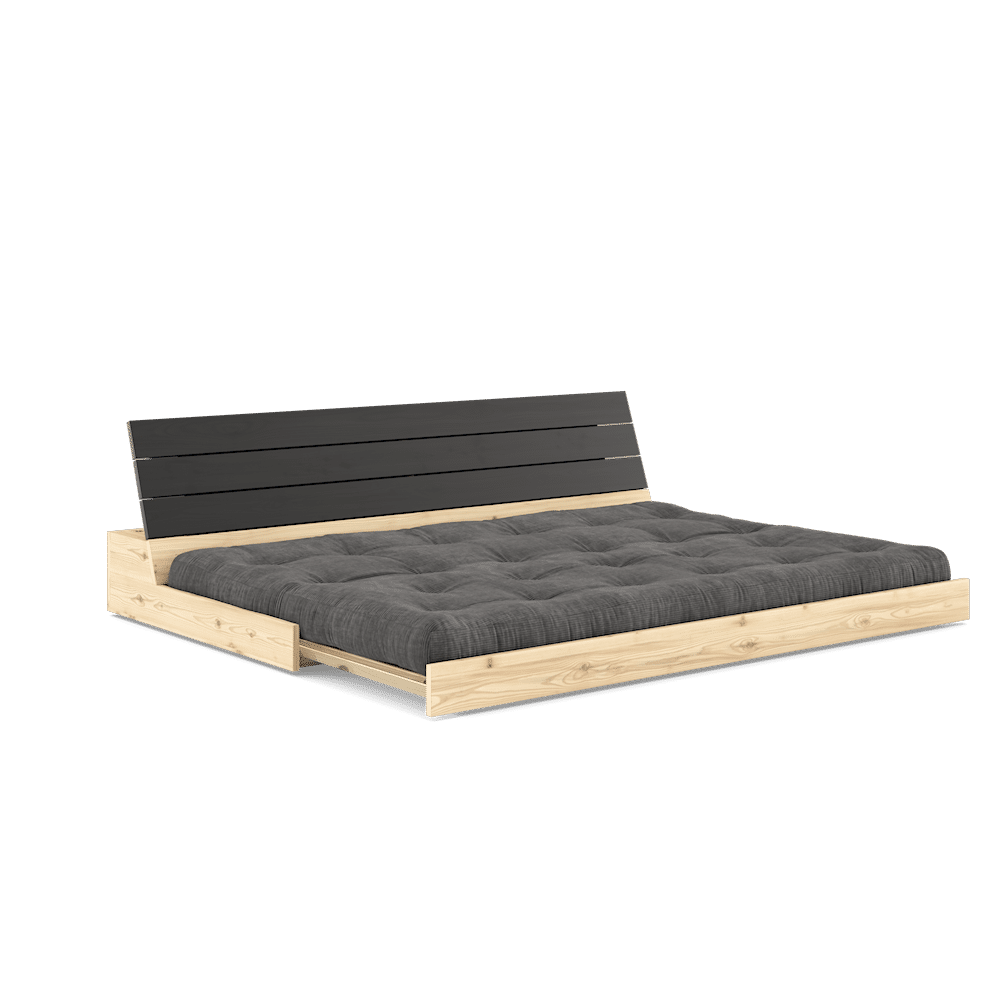 Karup Design BASE NOIR NUIT LAQUÉ W. MATELAS MIXTE 5 COUCHES CHARBON