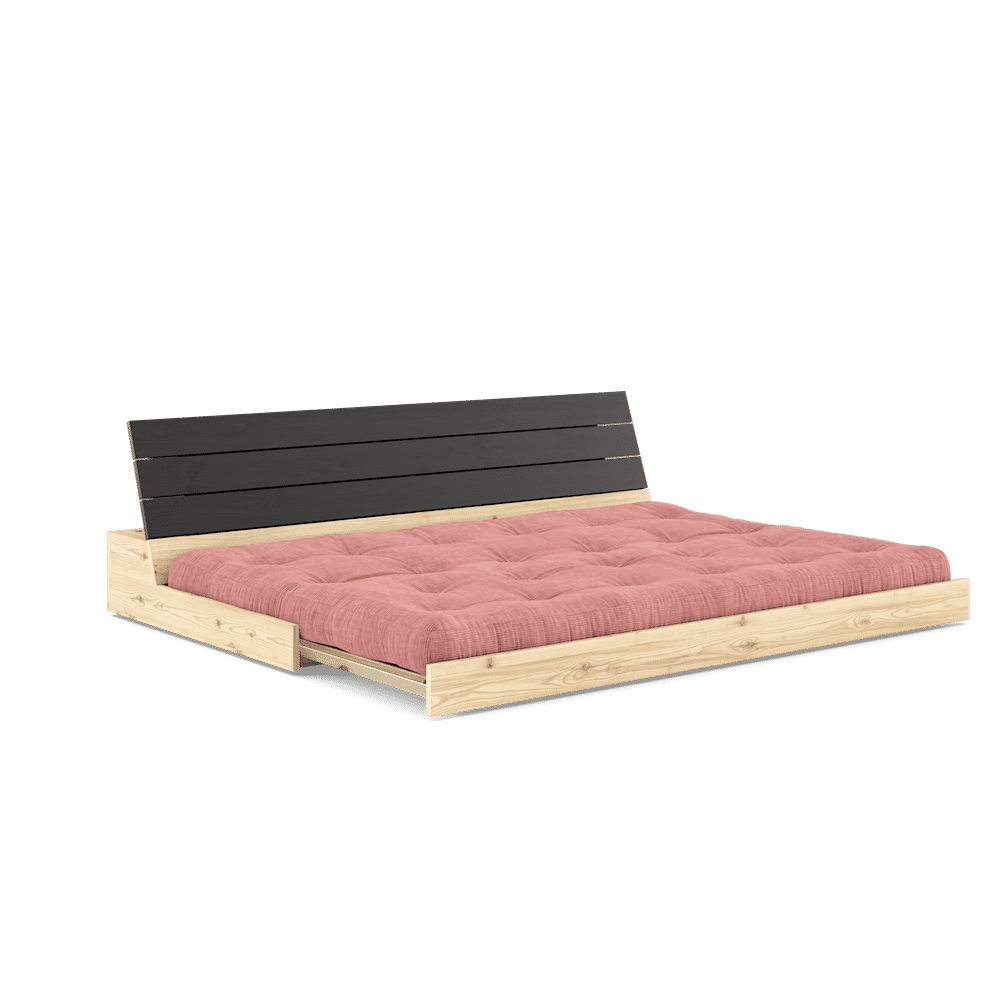 Karup Design BASE BLACK NIGHT LACQUERED W. 5-LAYER MIXED MATTRESS SORBET PINK