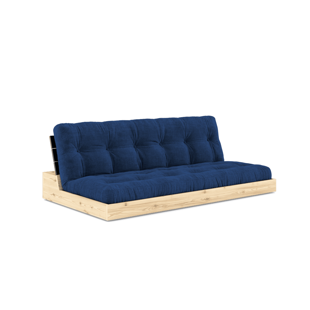 Karup Design BASE BLACK NIGHT LACQUERED W. 5-LAYER MIXED MATTRESS ROYAL BLUE