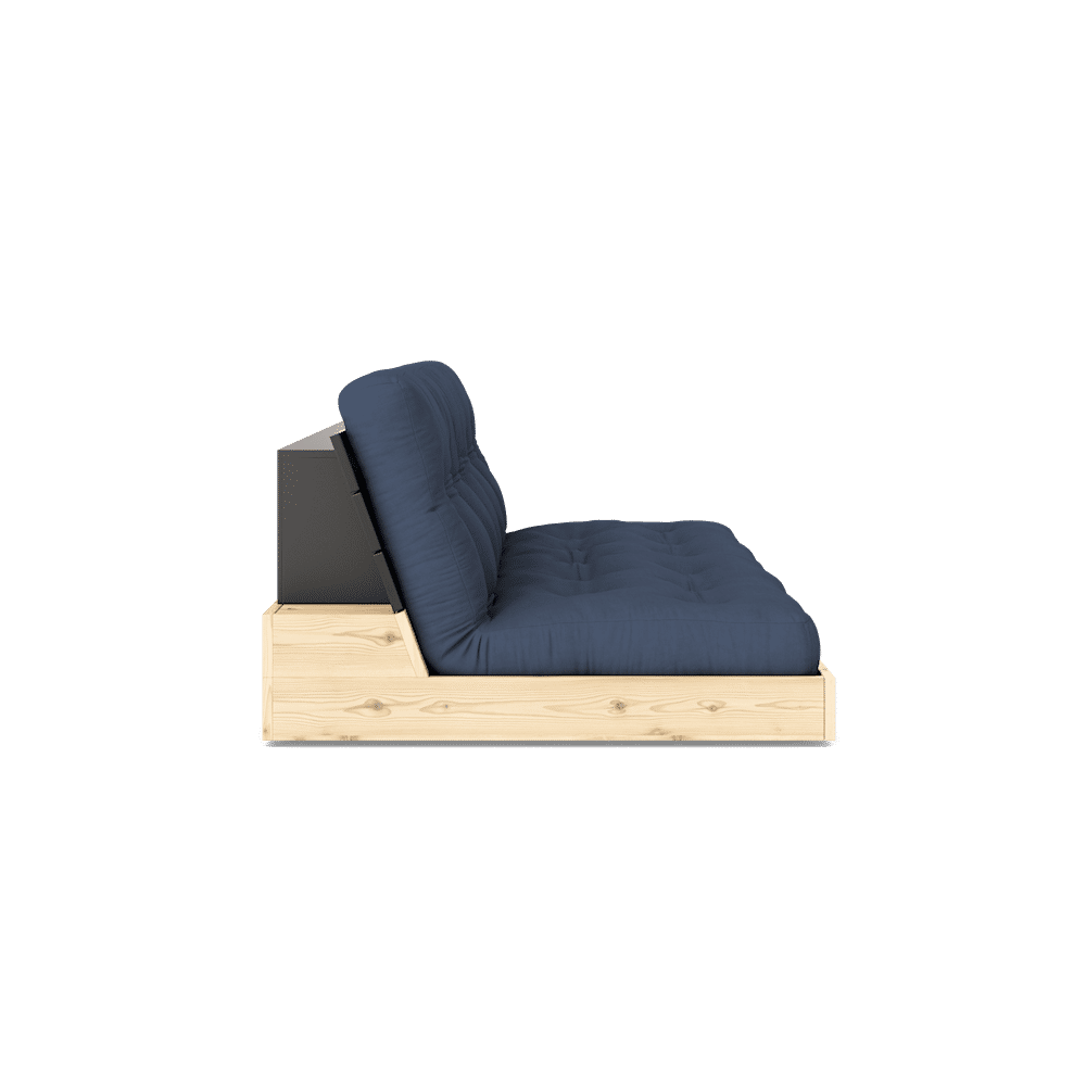 Karup Design BASE NOIR LAQUÉ NUIT AVEC MATELAS MIXTE 5 COUCHES MARINE