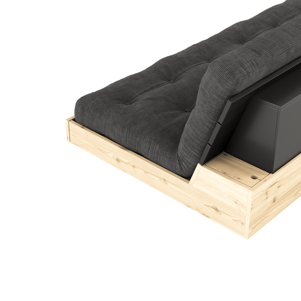 Karup Design BASE NOIR LAQUÉ NUIT AVEC MATELAS MIXTE 5 COUCHES MARINE