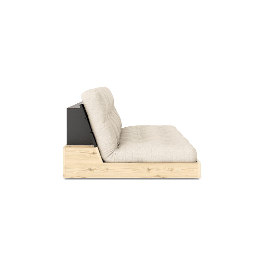 Karup Design BASE NUIT LAQUÉE NOIR AVEC MATELAS MIXTE 5 COUCHES LIN