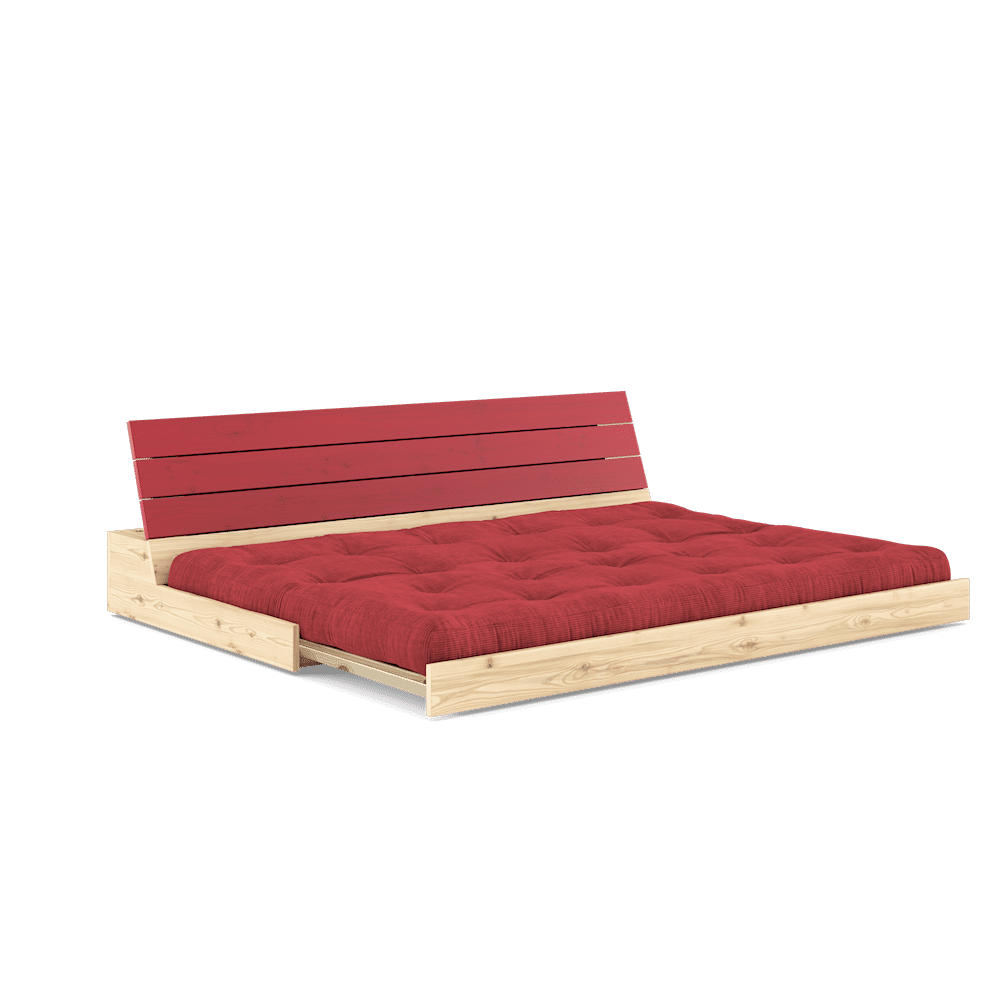 Karup Design BASE POPPY RED LACQUERED W. 5-LAYER MIXED MATTRESS RUBY RED