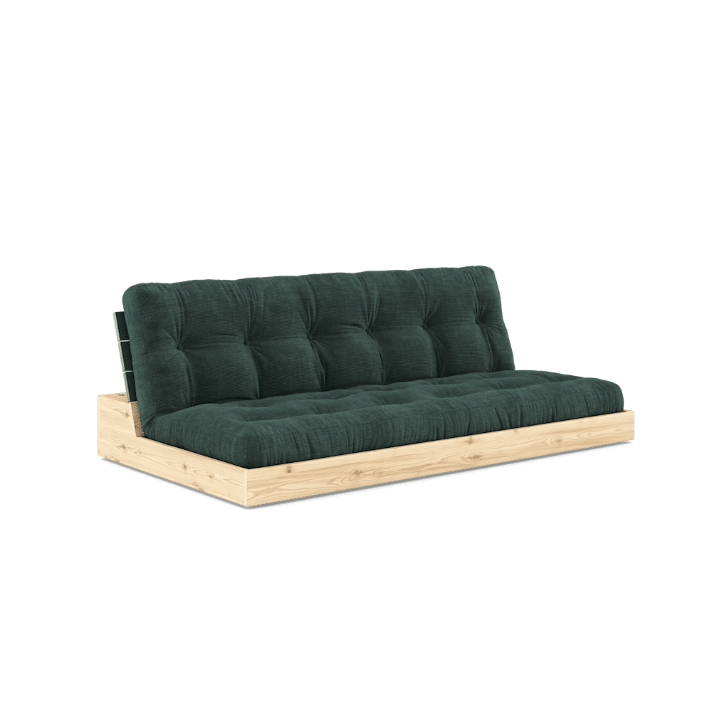 Karup Design BASE LUSH GREEN LACQUERED W. 5-LAYER MIXED MATTRESS SEAWEED