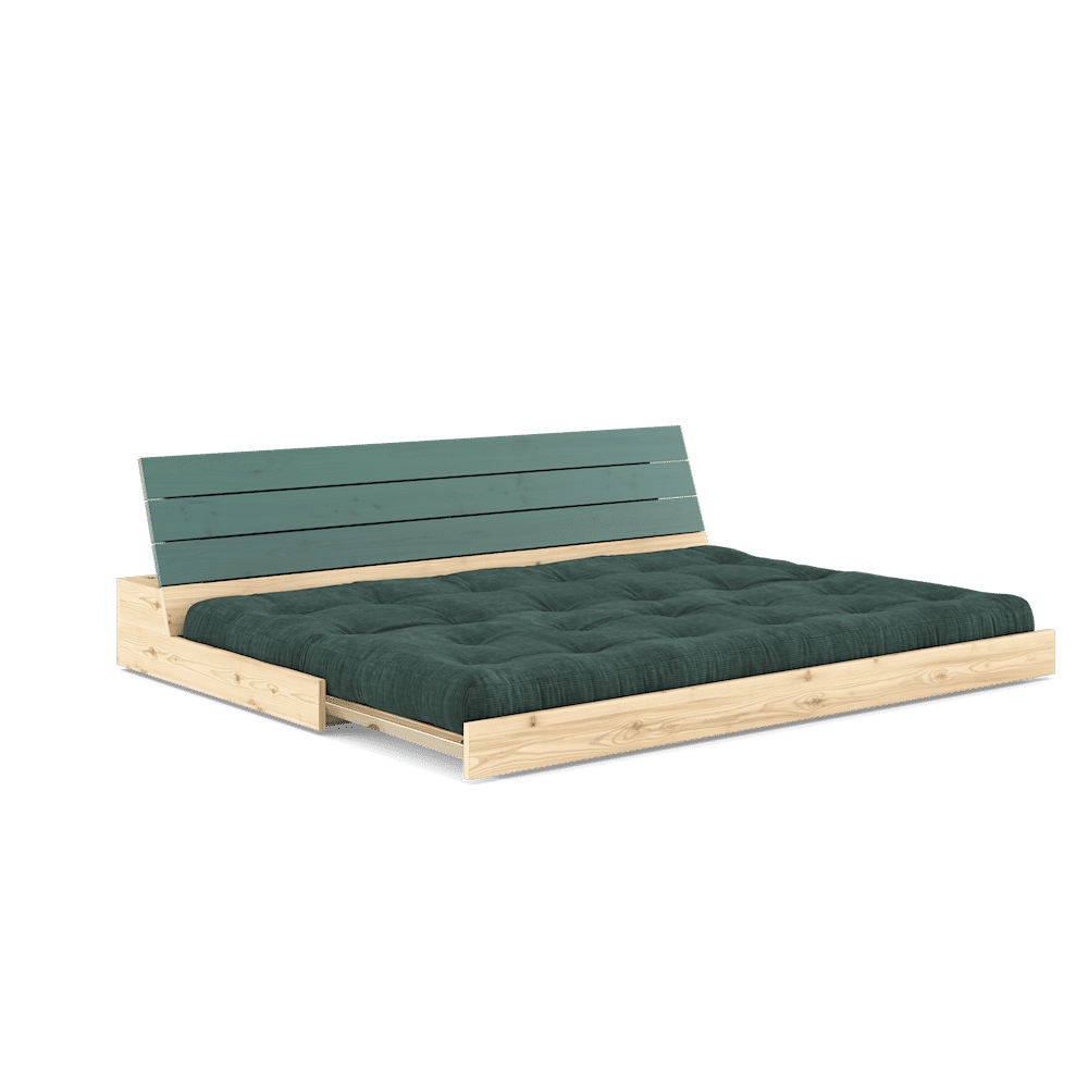 Karup Design BASE LUSH GREEN LACQUERED W. 5-LAYER MIXED MATTRESS SEAWEED