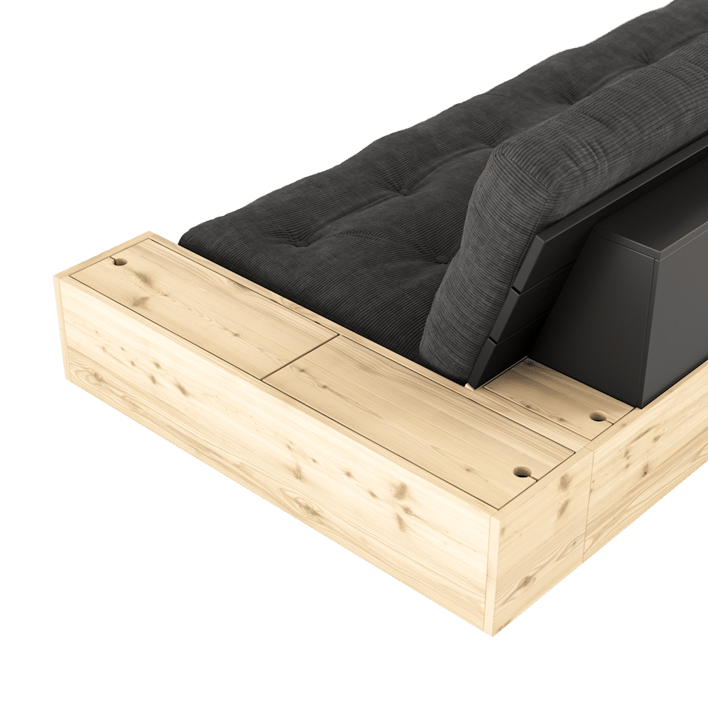 Karup Design SOMMIER LAQUÉ CLAIR AVEC 2 COFFRES CLAIR AVEC MATELAS MIXTE 5 COUCHES IVOIRE