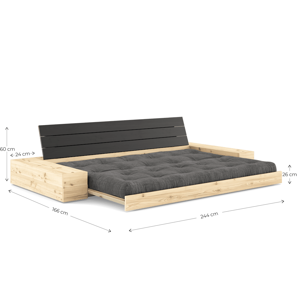 Karup Design SOMMIER LAQUÉ CLAIR AVEC 2 COFFRES CLAIR AVEC MATELAS MIXTE 5 COUCHES IVOIRE