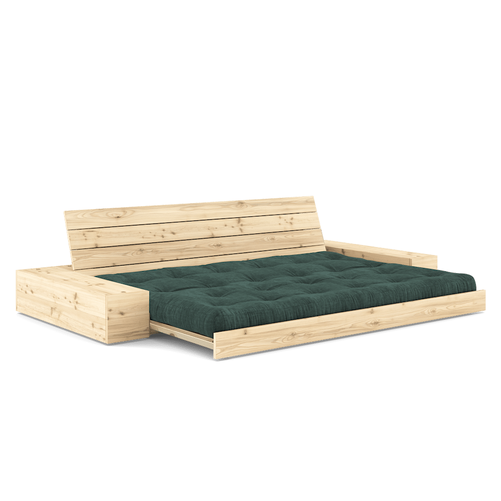 Karup Design BASE CLAIR LAQUE W. 2 SIDEBOXES CLAIR W. MATELAS MIXTE 5 COUCHES ALGUE