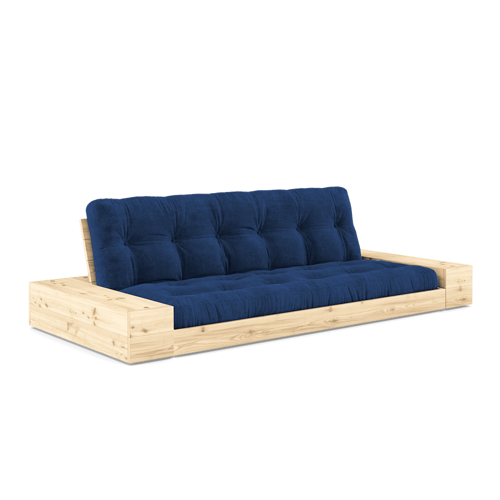 Karup Design BASE CLAIR LAQUE W. 2 SIDEBOXES CLAIR W. MATELAS MIXTE 5 COUCHES BLEU ROYAL