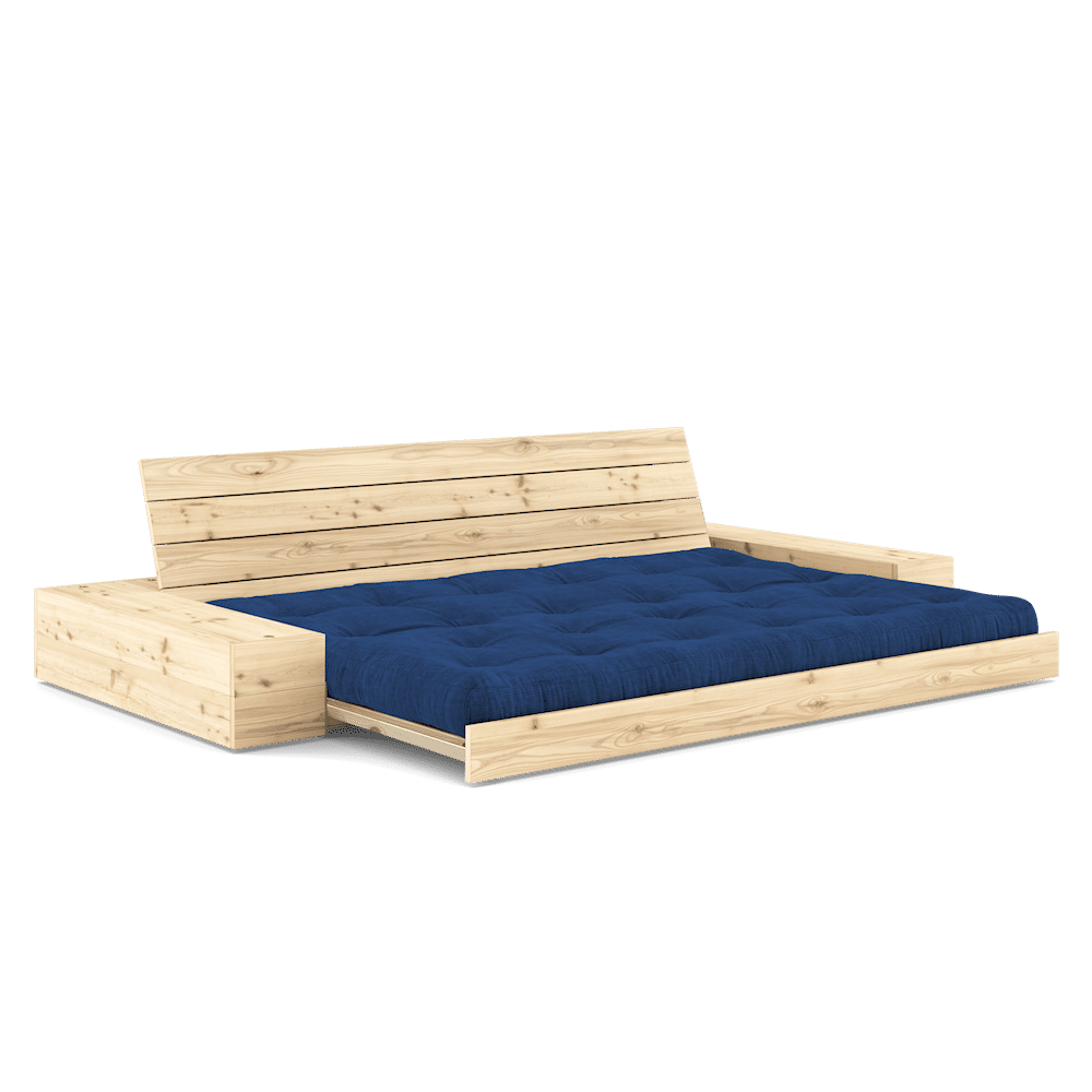 Karup Design BASE CLAIR LAQUE W. 2 SIDEBOXES CLAIR W. MATELAS MIXTE 5 COUCHES BLEU ROYAL