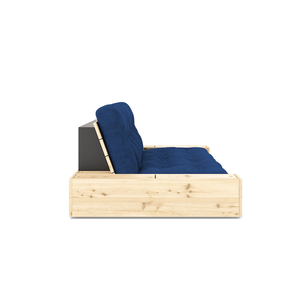 Karup Design BASE CLAIR LAQUE W. 2 SIDEBOXES CLAIR W. MATELAS MIXTE 5 COUCHES BLEU ROYAL