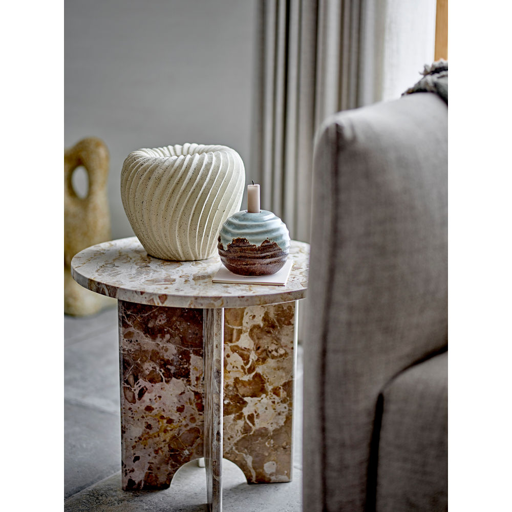 Bloomingville Table d'appoint Jasmia, Brun, Marbre