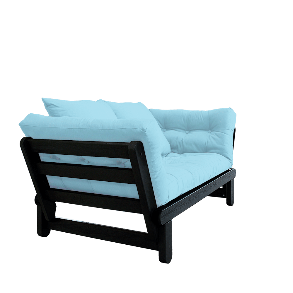 Karup Design BEAT BLACK LACQUERED W. BEAT MATTRESS SET LIGHT BLUE