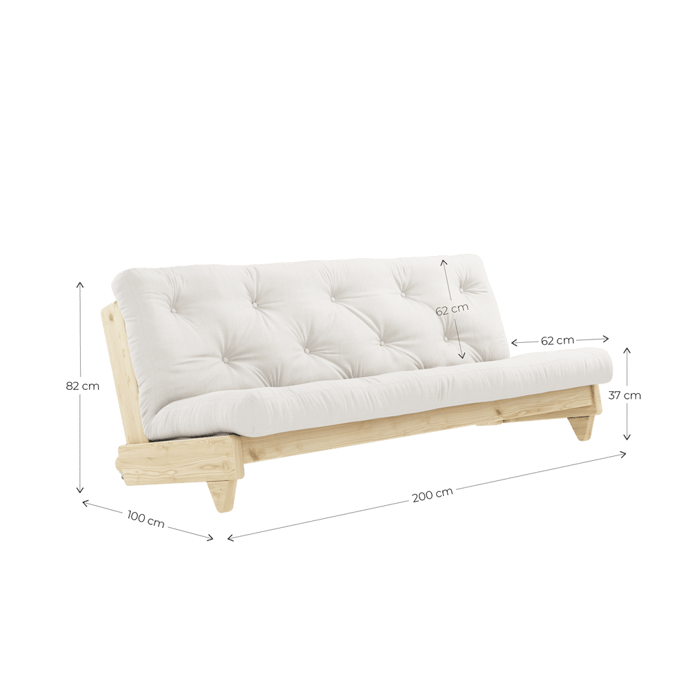 Designer FRAIS CLAIR LAQUÉ W. MATELAS FRAIS BRUN