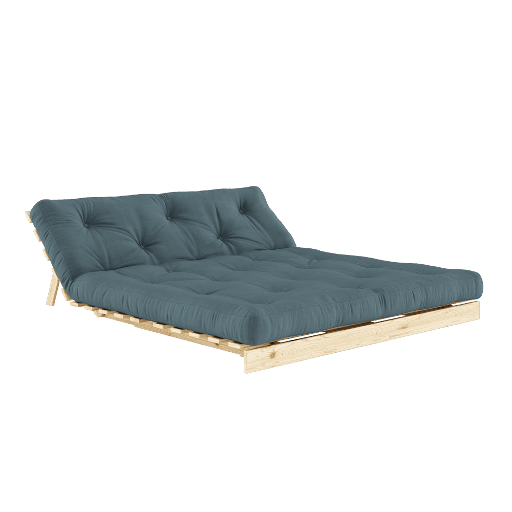 Design RACINES 160X200 W. MATELAS BLEU PÉTROLE