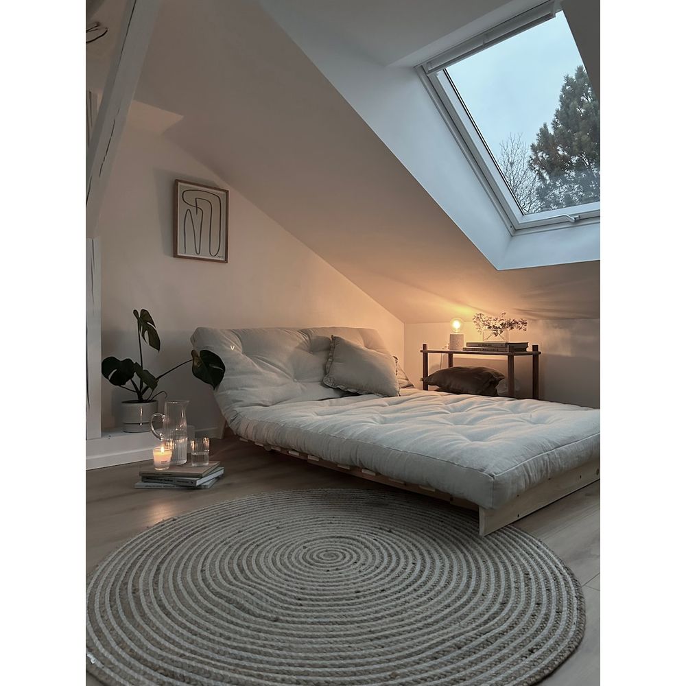 Design ROOTS NOIR LAQUÉ 140X200 W. ROOTS MATELAS MARINE