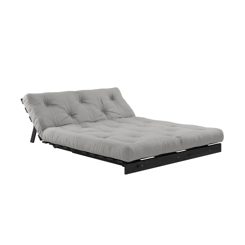 Design ROOTS NOIR LAQUÉ 140X200 W. ROOTS MATELAS GRIS