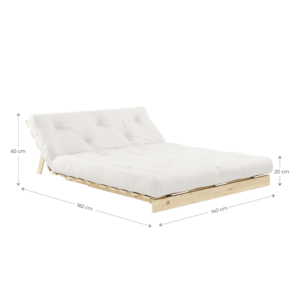 Design ROOTS NOIR LAQUÉ 140X200 W. ROOTS MATELAS GRIS