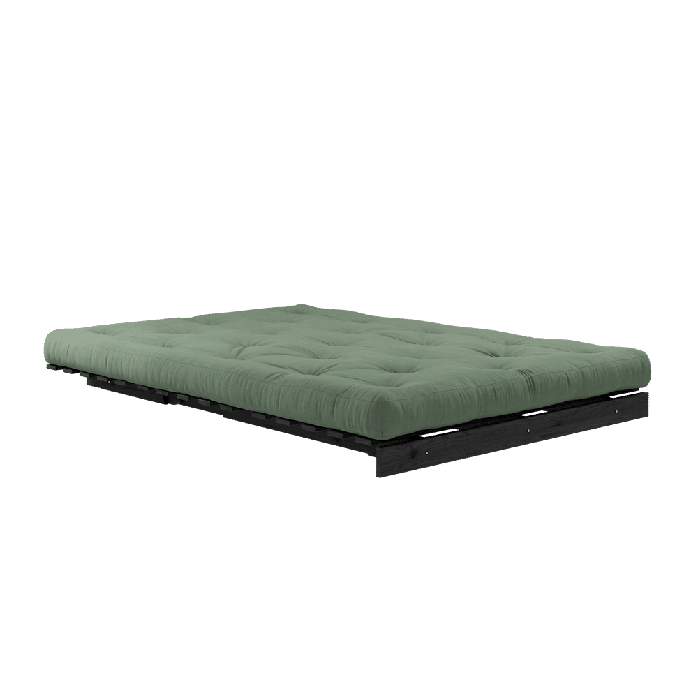 Karup Design ROOTS BLACK LACQUERED 140 X 200 W. ROOTS MATTRESS OLIVE GREEN