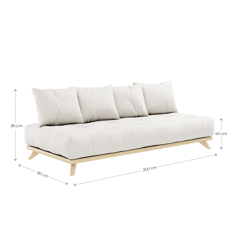 Karup Design SENZA DAYBED CLEAR LACQUERED W. SENZA DAYBED MATTRESS SET BORDEAUX